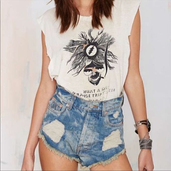 The Laundry Room Distressed Acid-wash Denim Hot Shorts size 30 - Picture 2 of 11